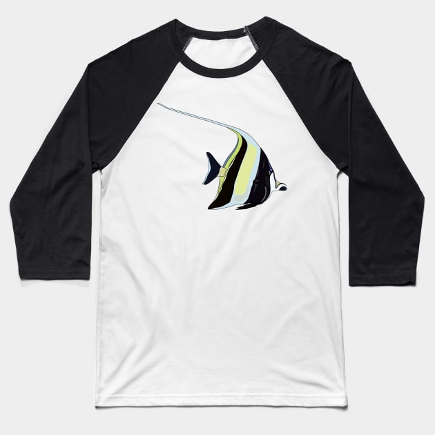 Moorish idol fish cartoon illustration Baseball T-Shirt by Miss Cartoon